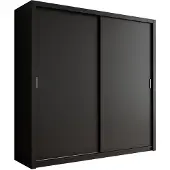 Meubella Kledingkast zwart - 220x62x215 - Garderobekast schuifdeuren