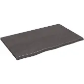 vidaXL Wandschap 80x50x2 cm behandeld massief eikenhout donkerbruin