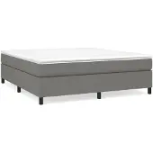 vidaXL Boxspring bed stof donkergrijs 160x200 cm