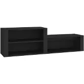 vidaXL Schoenenkast 150x35x45 cm bewerkt hout zwart
