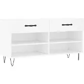 vidaXL Schoenenbank 102x35x55 cm bewerkt hout wit