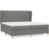vidaXL Boxspring met matras stof donkergrijs 200x200 cm