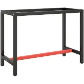 vidaXL Werkbankframe 110x50x79 cm metaal matzwart en matrood