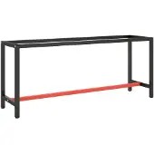 vidaXL Werkbankframe 190x50x79 cm metaal matzwart en matrood