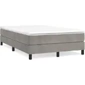 vidaXL Boxspringbedframe, lichtgrijs, 120x200 cm, fluweel