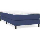 vidaXL Boxspring bed 90x200 cm stof blauw