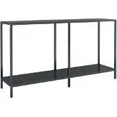 vidaXL Wandtafel 140x35x75,5 cm gehard glas zwart