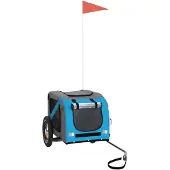 vidaXL Hondenfietstrailer oxford stof en ijzer blauw en grijs
