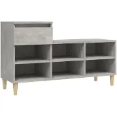 vidaXL Schoenenkast 102x36x60 cm bewerkt hout betongrijs