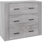 vidaXL Dressoir 80x33x70 cm bewerkt hout grijs sonoma eikenkleurig