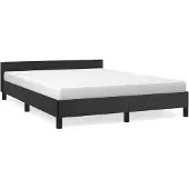 vidaXL Bedframe met hoofdeind kunstleer zwart 140x190 cm