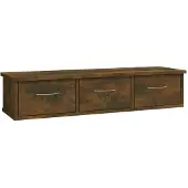 vidaXL Wandkast 88x26x18,5 cm bewerkt hout gerookt eikenkleurig