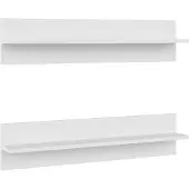 vidaXL Wandschappen 2 st 80x11,5x18 cm bewerkt hout wit