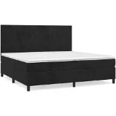 vidaXL Boxspring met matras fluweel zwart 200x200 cm