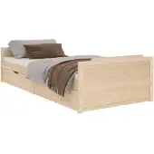 vidaXL Bedframe met lades massief grenenhout 90x200 cm