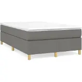 vidaXL Boxspring bed 120x200 cm stof donkergrijs