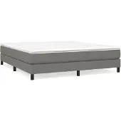 vidaXL Boxspring met matras stof donkergrijs 180x200 cm