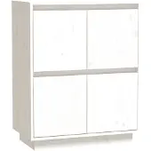 vidaXL Dressoir, wit, 60x34x75 cm, massief grenenhout