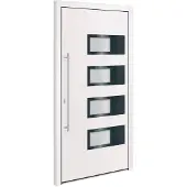 vidaXL Voordeur 100x200 cm aluminium en PVC wit