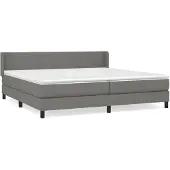 vidaXL Boxspring met matras stof donkergrijs 200x200 cm