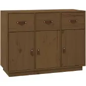 vidaXL Dressoir 100x40x75 cm massief grenenhout honingbruin
