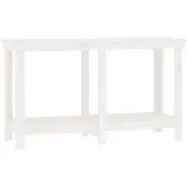 vidaXL Werkbank 140x50x80 cm massief grenenhout wit