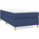 vidaXL Boxspring met matras stof blauw 80x200 cm