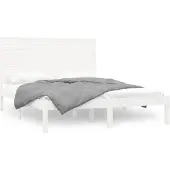vidaXL Bedframe massief hout wit 140x200 cm
