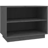 vidaXL Schoenenkast 60x34x45 cm massief grenenhout grijs