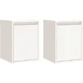vidaXL Wandkasten 2 st 30x30x40 cm massief grenenhout wit