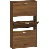 vidaXL Schoenenkast 59x17x108 cm bewerkt hout bruin eikenkleur