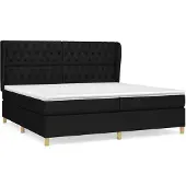 vidaXL Boxspring met matras stof zwart 200x200 cm