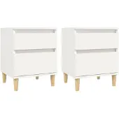 vidaXL Nachtkastjes 2 st 40x35x50 cm wit