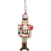 Clayre & Eef Kersthanger Notenkraker 12 cm Rood Polyresin Kerstboomversiering Rood Kerstboomversiering