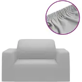 vidaXL Stretch meubelhoes voor bank grijs polyester jersey