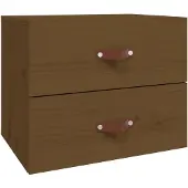 vidaXL Nachtkastje wandgemonteerd 50x36x40 cm honingbruin