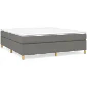 DKD Home Decor Boxspring met matras stof donkergrijs 160x200 cm