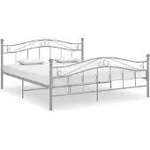 vidaXL Bedframe metaal grijs 160x200 cm