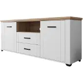 Meubella TV-Meubel wit eiken landelijk 161,2x41x66,5 cm