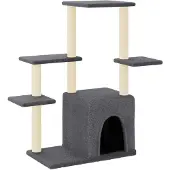 vidaXL Kattenmeubel met sisal krabpalen 97,5 cm donkergrijs