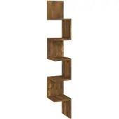 vidaXL Hoekwandschap 20x20x127,5 cm bewerkt hout gerookt eikenkleurig