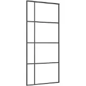 vidaXL Schuifdeur 90x205 cm ESG-glas en aluminium zwart