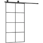 vidaXL Schuifdeur met beslag 102,5x205 cm ESG-glas en aluminium