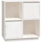 vidaXL Dressoir 74x35x80 cm massief grenenhout wit