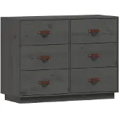 vidaXL Dressoir 100x40x75 cm massief grenenhout grijs