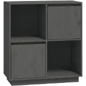 vidaXL Dressoir 74x35x80 cm massief grenenhout grijs