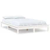 vidaXL Bedframe massief grenenhout wit 180x200 cm