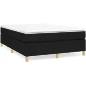 vidaXL Boxspring bed stof zwart 140x200 cm
