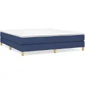 vidaXL Boxspring bed stof blauw 180x200 cm