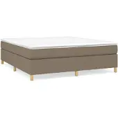 vidaXL Boxspring met matras stof taupe 160x200 cm